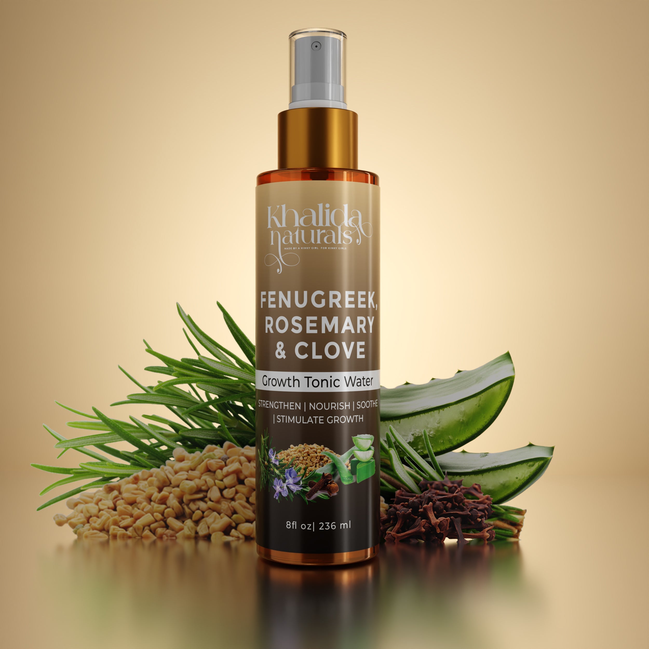 Fenugreek, Rosemary & Clove Growth Tonic KhalidaNaturals